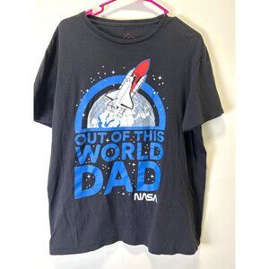 NASA "Out Of This World Dad" Graphic T-Shirt 100% Cotton Gift B-day Appreciation